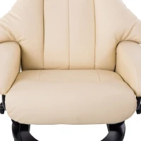 HOMCOM Massagesessel Fernsehsessel Sessel mit Hocker Massage mit Wärmefunktion und Vibration Beige(m-9)