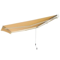 Outsunny® Markise mit Handkurbel Gelenkarmmarkise Sonnenschutz Elektrisch/Manuell Alu(m-5)