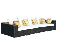 Outsunny 20-tlg. Alu Polyrattan Gartenmöbelset Lounge Liege mit 3 Beistelltische Neu(m-5)