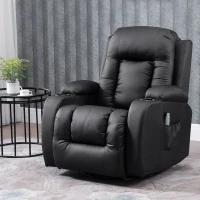 HOMCOM® Massagesessel | Veganleder, Metall, Kunststoff | 94 x 95 x 103cm | Schwarz(m-1)