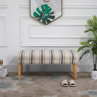 HOMCOM® Polsterbank Schuhbank Sitzbank Fußschemel Gepolstert Schaumstoff Gummiholz(m-6)