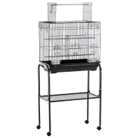 PawHut® Vogelkäfig Vogelhaus Vogelvoliere Metallvoliere für Vögel mit Ständer rollbar(m-3)