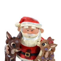 Outsunny Weihnachtsmann Nikolaus Figur Weihnachten Deko Rentier(m-9)