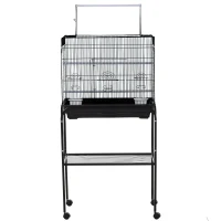 PawHut® Vogelkäfig Vogelhaus Vogelvoliere Metallvoliere für Vögel mit Ständer rollbar(m-4)