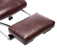 HOMCOM Bürostuhl mit Beinablage Chefsessel verstellbar Kunstleder dunkelbraun(m-9)