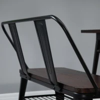 HOMCOM® 2-Sitzer Sitzbank Gartenbank Holzbank Bank Industriestil Metall Natur+Schwarz(m-9)