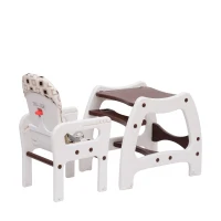 HOMCOM® 3 in 1 Kinderhochstuhl - Kombihochstuhl - Kaffeebraun(m-7)