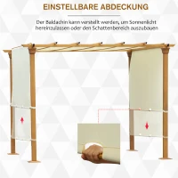 Outsunny® Pavillon Pergola Überdachung Sonnenschutz Einstellbares Stoffdach Polyester(m-10)
