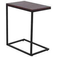 HOMCOM® Beistelltisch in C-Form Kaffeetisch Couchtisch Standtisch Tisch Metall MDF(m-3)