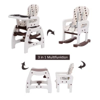 HOMCOM® 3 in 1 Kinderhochstuhl - Kombihochstuhl - Kaffeebraun(m-4)
