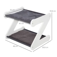 PawHut® Katzenbett zweistöckiges Katzenhaus in Z-Form Polyester E1-MDF Grau(m-3)