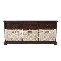 HOMCOM Kommode Sideboard mit Körben Aufbewahrung Tisch Holz Schubladen(m-2)