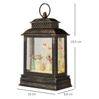 HOMCOM® Weihnachten Schneelaterne mit Schneemänner Musik Licht 6h Timer USB / Batterie(m-3)