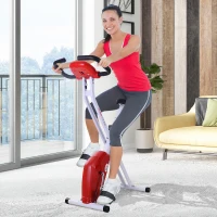 HOMCOM® Heimtrainer | Stahl, ABS | 83 x 43 x 110 cm | Weiß, Rot(m-2)