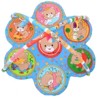 Krabbeldecke Babykrabbledecke Erlebnisdecke mit Spielbogen Krabbelmatte Spielmat Sieben Bärchen(m-2)