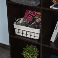 HOMCOM® Schrank Kommode Küchenschrank Würfelregal mit 6 getrennte Gitter Kaffeefarbe(m-9)