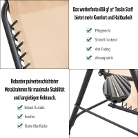 Outsunny® Hollywoodschaukel Gartenschaukel Sonnendach Aufbewahrungsbox Becherhalter Teslin(m-6)