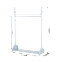 HOMCOM Kleiderständer Garderobenständer Kleiderstange Metall Weiß(m-2)