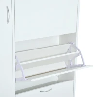 HOMCOM Schuhschrank Schuhkipper Schuhregal 3 Klappen Weiß(m-8)