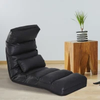 HOMCOM® Schlafsessel Klappmatratze Faltmatratze verstellbar PU 175x56cm Schwarz(m-2)