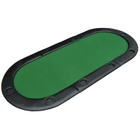 HOMCOM® Pokerauflage Tischauflage mit Tasche Grün 200x90cm(m-1)