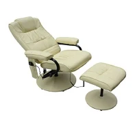Homcom Massagesessel Relaxsessel Fernsehsessel 10 Point Massage mit Heizfunktion inkl Hocker (Modell3)(m-1)