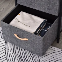 HOMCOM® Garderobenständer Korridor Garderobe 3 Schubladen Kleiderstange Stahl Grau(m-8)