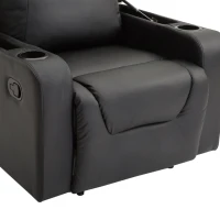 HOMCOM® Relaxsessel | Fernsehsessel | Kunststoff, Schaumstoff, Stahlfüße | 85 × 98 × 103 cm | Schwarz(m-8)