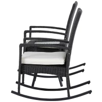 Outsunny® Schaukelstuhl Set Gartenmöbel 3-teilige Sitzgruppe 2 Stühle 1 Tisch Metall(m-5)