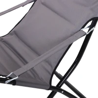 Outsunny® Klappstuhl Campingstuhl Gartenstuhl Polstersessel Strand Balkon faltbar Grau 86 x 61 x 94 cm(m-7)