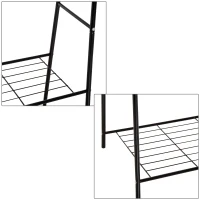 HOMCOM® Kleiderständer Garderobenständer Wäscheständer Garderobe Stahl Schwarz(m-4)