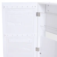 HOMCOM® Spiegelschrank Schmuckschrank mit Innenspiegel ausklappbare Wandspiegel höhenverstellbar Weiß(m-6)