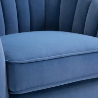 HOMCOM® Relaxsessel Ohrensessel Fernsehsessel Esszimmerstuhl Armlehne Metallbeine Blau(m-10)