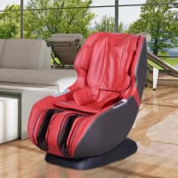 HOMCOM Massagesessel Relaxsessel Luxus Fernsehsessel Kunstleder Rot(m-1)