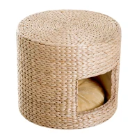 PawHut® Katzenhöhle Katzen Korb mit Kissen Stroh Natur(m-3)