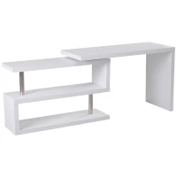 HOMCOM Eckschreibtisch Stahl, MDF 187,5 x 50 x 76,1 cm Weiß(m-5)