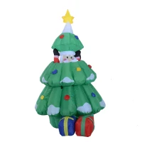 HOMCOM® Aufblasbarer Weihnachtsbaum LED Weihnachtsdeko 160 cm(m-8)