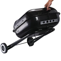 Outsunny Holzkohlegrill mit Rädern, Grillwagen, Metall, Schwarz(m-6)