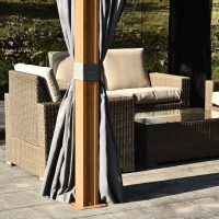 Outsunny® Pavillon Partyzelt Festzelt Gartenlaube mit Seitenwände Stahldach Aluminium Grau(m-9)