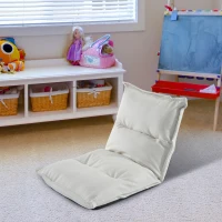 HOMCOM® Sitzkissen Relaxliege Liege Bodenkissen Sitzsack verstellbar mit Lehne Weiß(m-2)