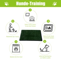 Pawhut Hundetoilette | Welpentoilette | Kunstrasen | Kunststoff | 76 x 51 x 3 cm | Grün, Schwarz(m-6)