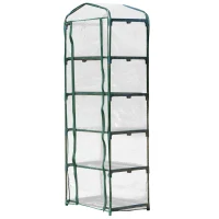 Outsunny® Mini-Gewächshaus Schützt Pflanzen mit Regal für Garten zur Aufzucht Schrägdach(m-1)