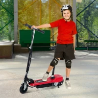 HOMCOM® Elektroroller Kinderroller Roller mit Sitz Tretroller klappbar 120W rot(m-1)