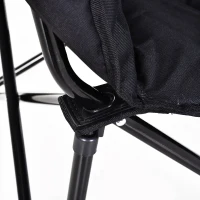 Outsunny® Campingstuhl Klappstuhl mit Becherhalter Tragetasche Outdoor Oxford Schwarz(m-10)