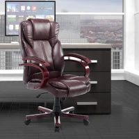 HOMCOM® Chefsessel Kunstleder Sitzhöhe 45-54 cm Braun(m-1)