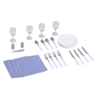 Outsunny® Picknickkorb für 4 Personen Picknickkoffer Picknickset mit Kühltasche Utensilien Glas Braun 54 x 34 x 20 cm(m-9)