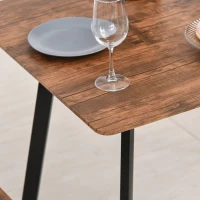 HOMCOM Essgruppe mit 2 Stühlen, Esszimmergarnitur, Sitzgruppe, Tischgruppe, Schwarz, 109 x 70 x 75 cm (Tisch), 50 x 48 x 95 cm (Stuhl)(m-8)