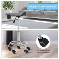 HOMCOM® Hocker-Set 2-teilig Barhocker Bürohocker Hocker Kunststoff Stahl Grau(m-6)