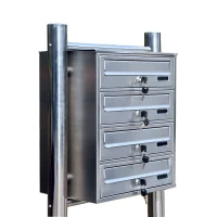 HOMCOM® Edelstahl Briefkasten Briefkastenanlage 4 Fächer(m-6)