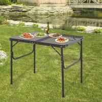 Outsunny® Campingtisch Klapptisch Picknicktisch 2-stufig höhenverstellbar Alu-Legierung(m-1)